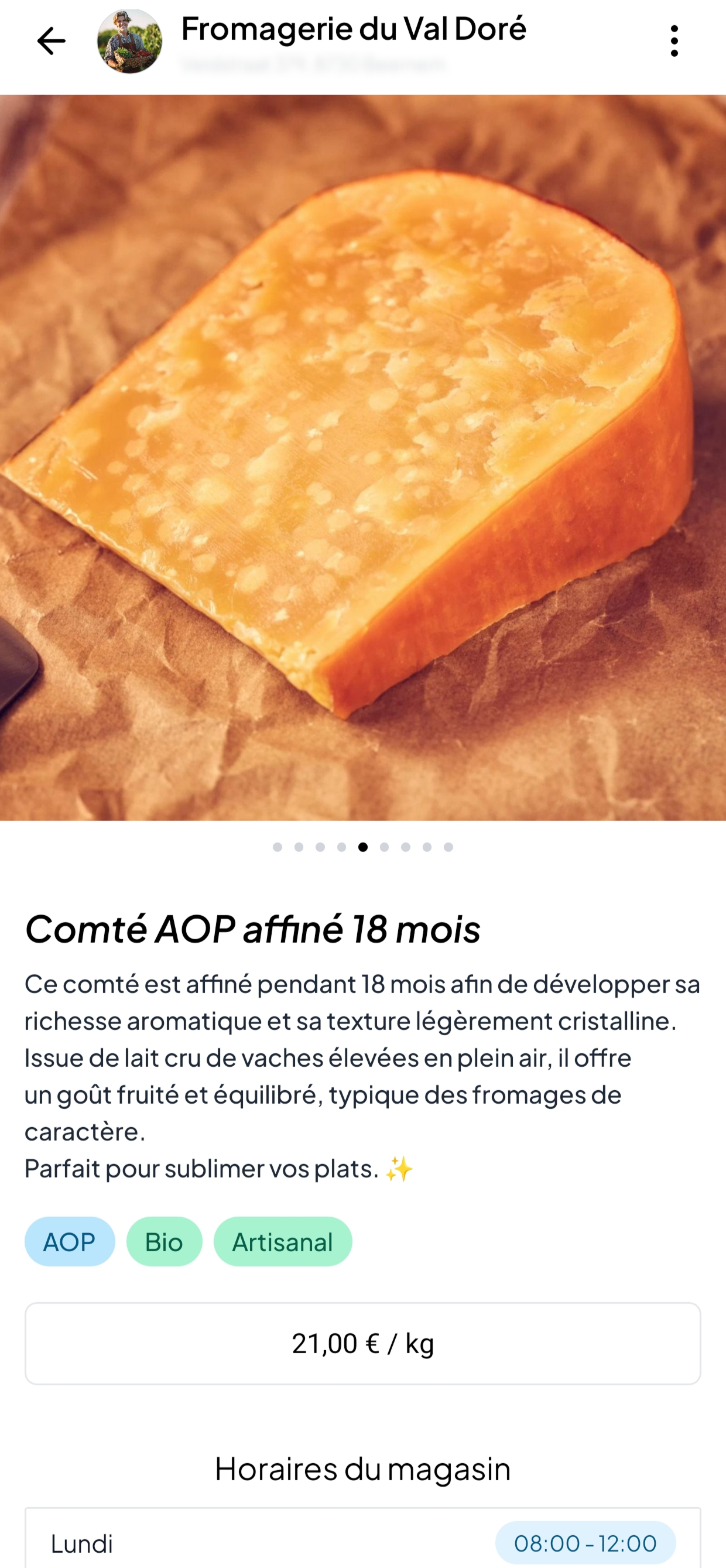 Product detail in the Koyden app